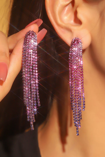 Skinnende Rhinestone lange kvast øreringe